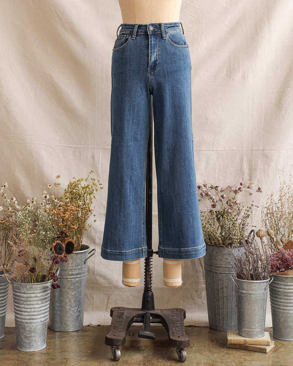 Vintage, Jeans, Vintage High Rise Wide Leg Med Wash Jeans 32
