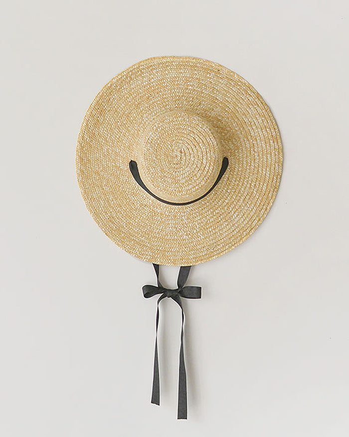 Black Straw hat with grosgrain band Saint Laurent - Vitkac TW