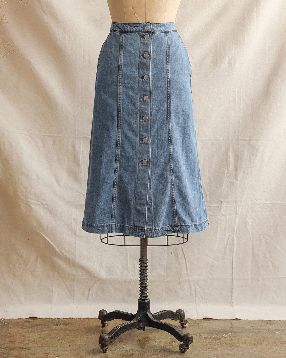 Vintage style button down cheap skirt